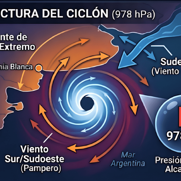 Ciclogénesis en el Atlántico: El impacto del sistema de baja presión en Bahía Blanca