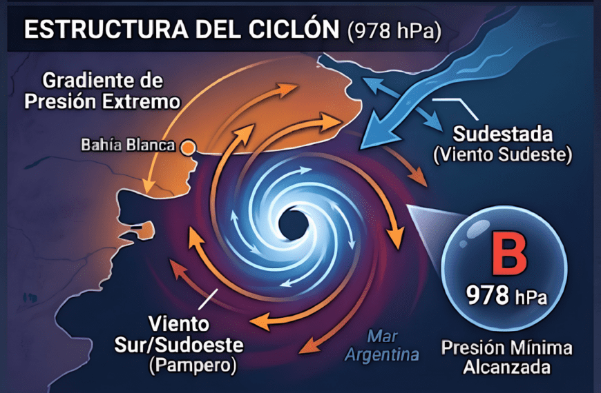 Ciclogénesis en el Atlántico: El impacto del sistema de baja presión en Bahía Blanca